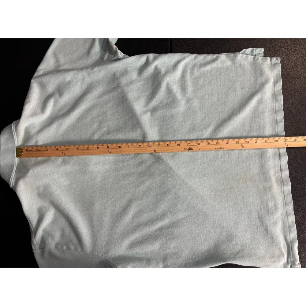 Polo Ralph Lauren Mens Large Light Blue Short Sleeve Pique Polo Yellow Pony